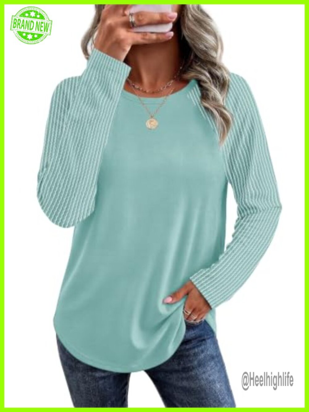 Womens Tunic Sweatshirt Long Sleeve Crew Neck Loose Fit Pullover